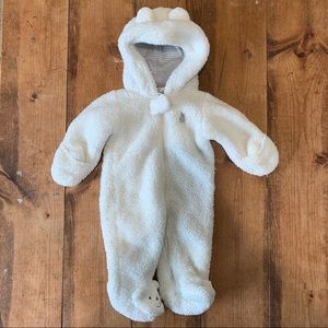 White Carters Bear Coat Size Newborn